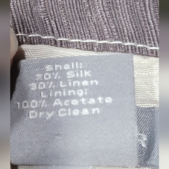 Ann Taylor Size 10 Silk Linen Blend Contemporary Brown Black Cream Skirt Office - Picture 6 of 7